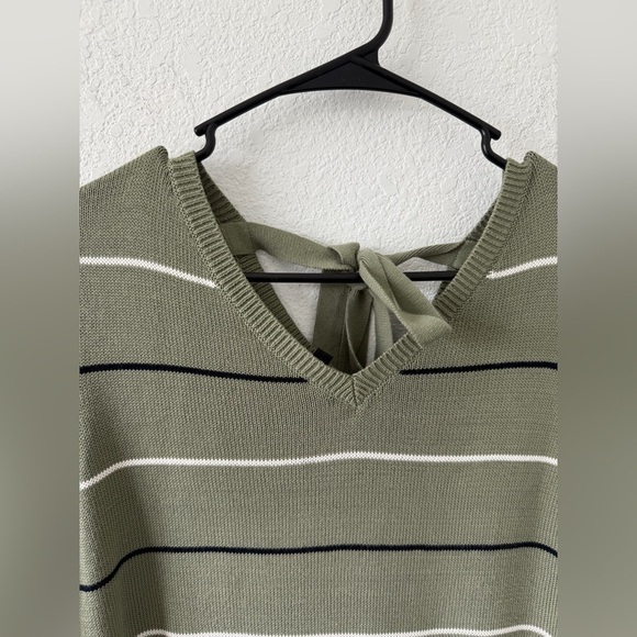 Talbots Olive Striped Sweatshirt - Picture 2 of 8